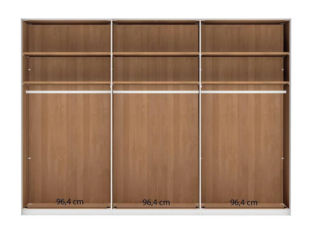 Holzkleiderschrank Drehtürenschrank mit Spiegel Türen und Metallgriffen