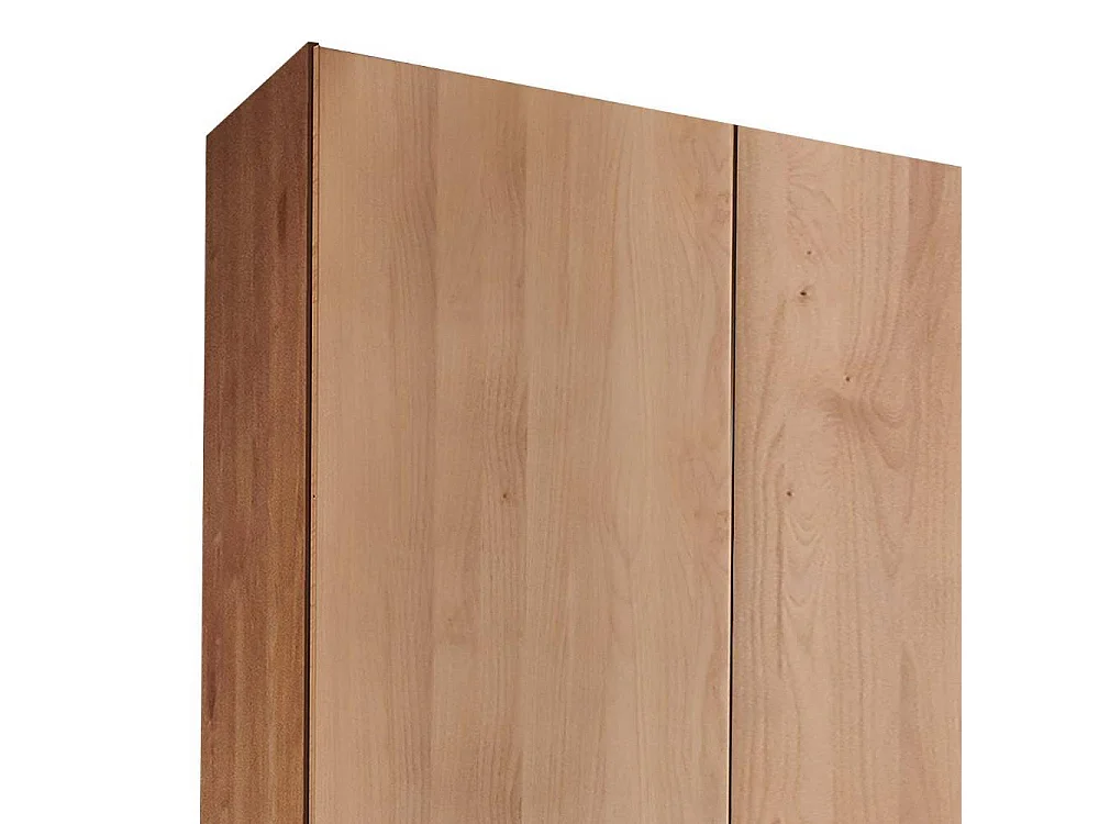 Holzkleiderschrank Drehtürenschrank mit Spiegel Türen und Metallgriffen