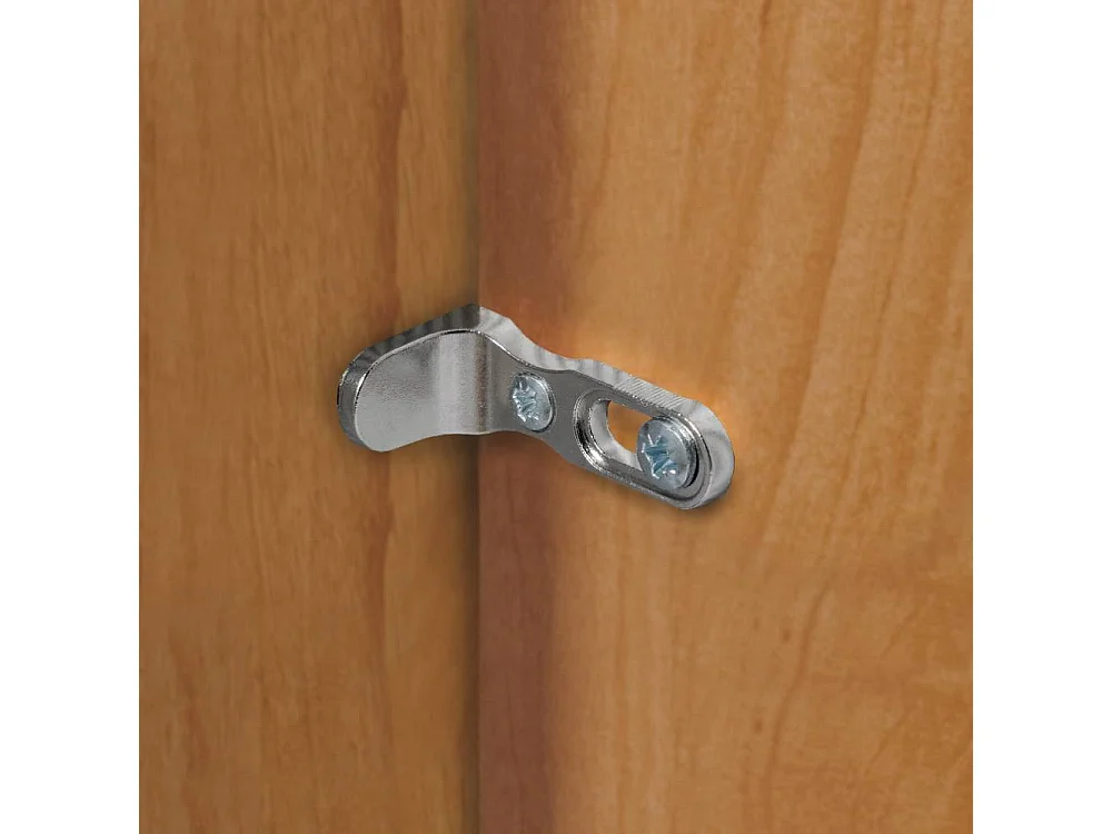 Holzkleiderschrank Drehtürenschrank mit Spiegel Türen und Metallgriffen