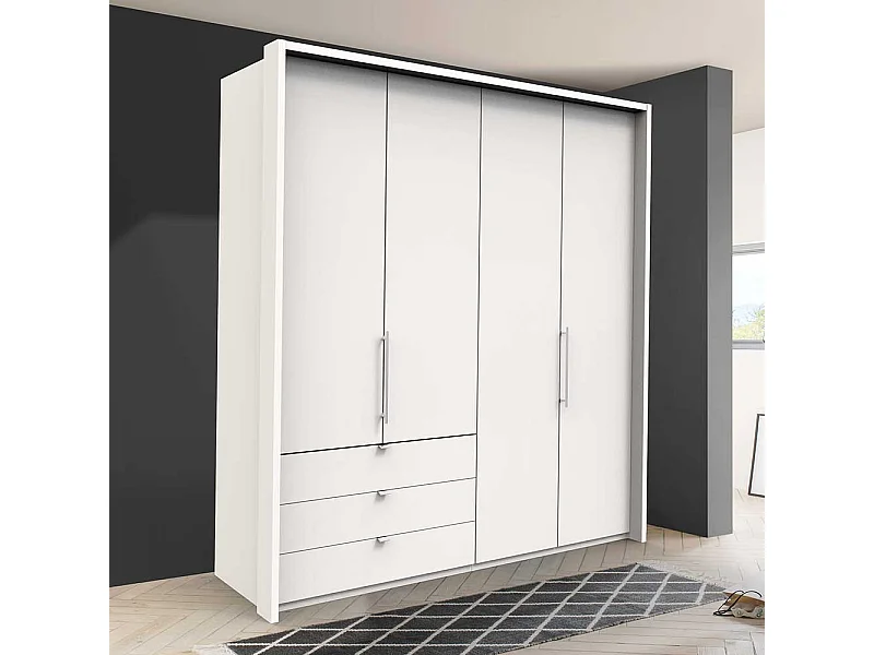 Kleiderschrank mit Falttüren Weiß