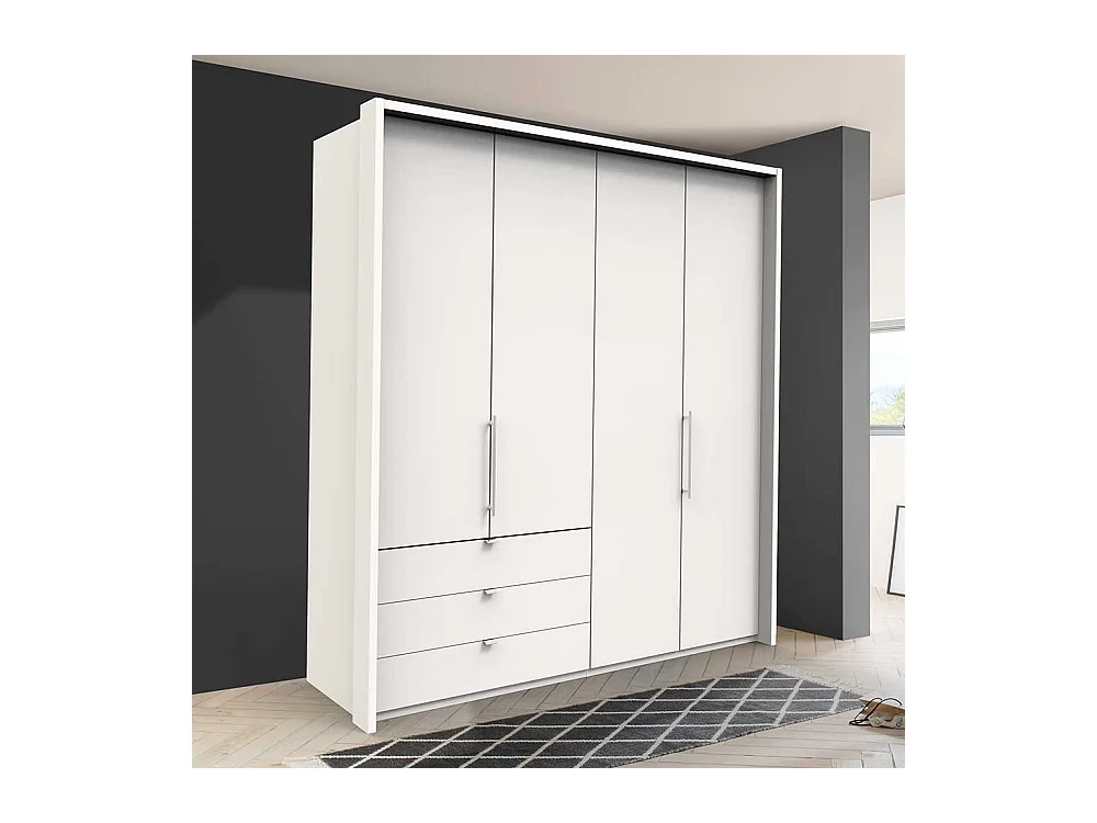 Kleiderschrank mit Falttüren Weiß