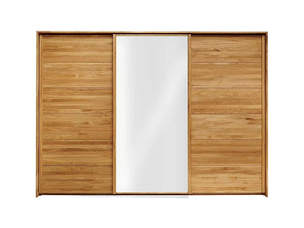 Schwebetürenkleiderschrank aus Wildeiche Massivholz geölt