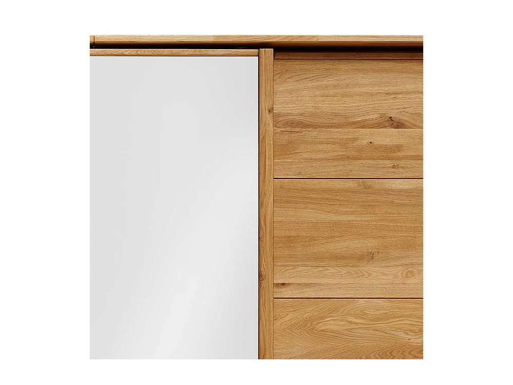 Schwebetürenkleiderschrank aus Wildeiche Massivholz geölt