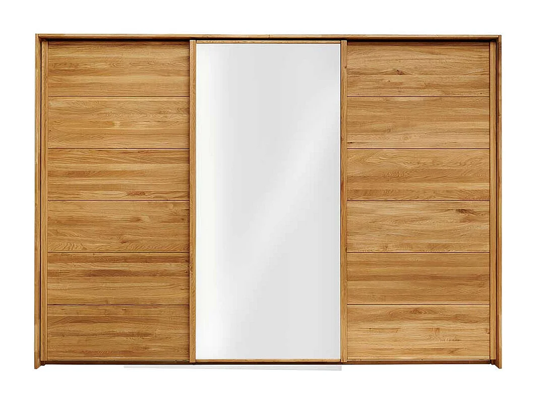 Schwebetürenkleiderschrank aus Wildeiche Massivholz geölt