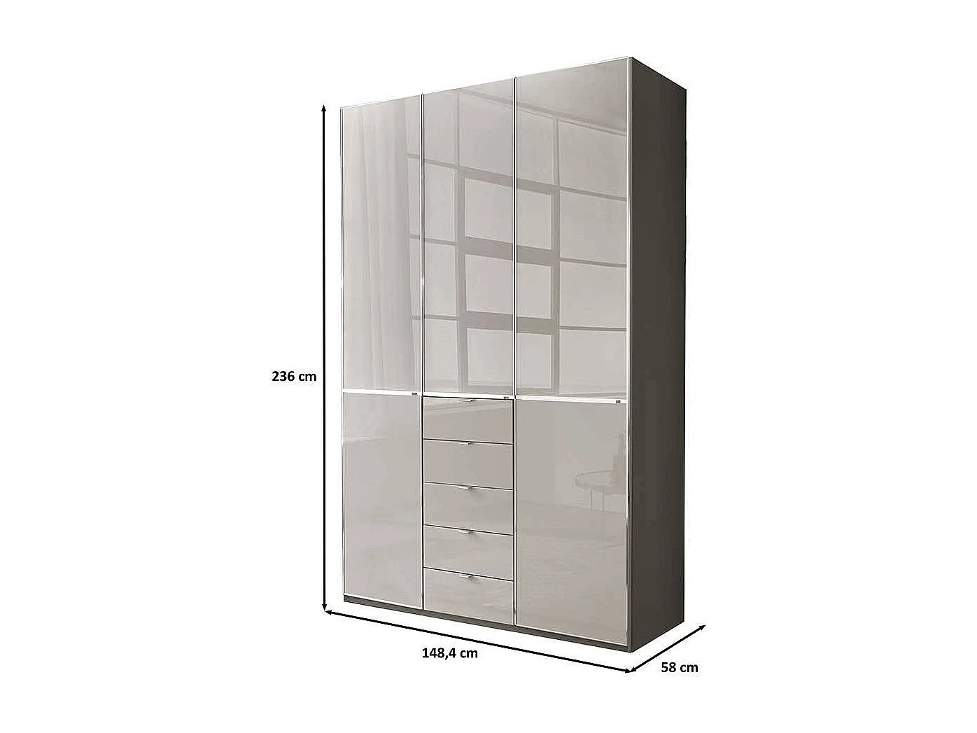 Moderner Schlafzimmerschrank Drehtürschrank mit Soft Close Made in Germany