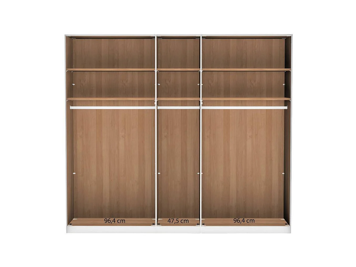 Kleiderschrank Drehtürenschrank in modernem Design 236 cm hoch