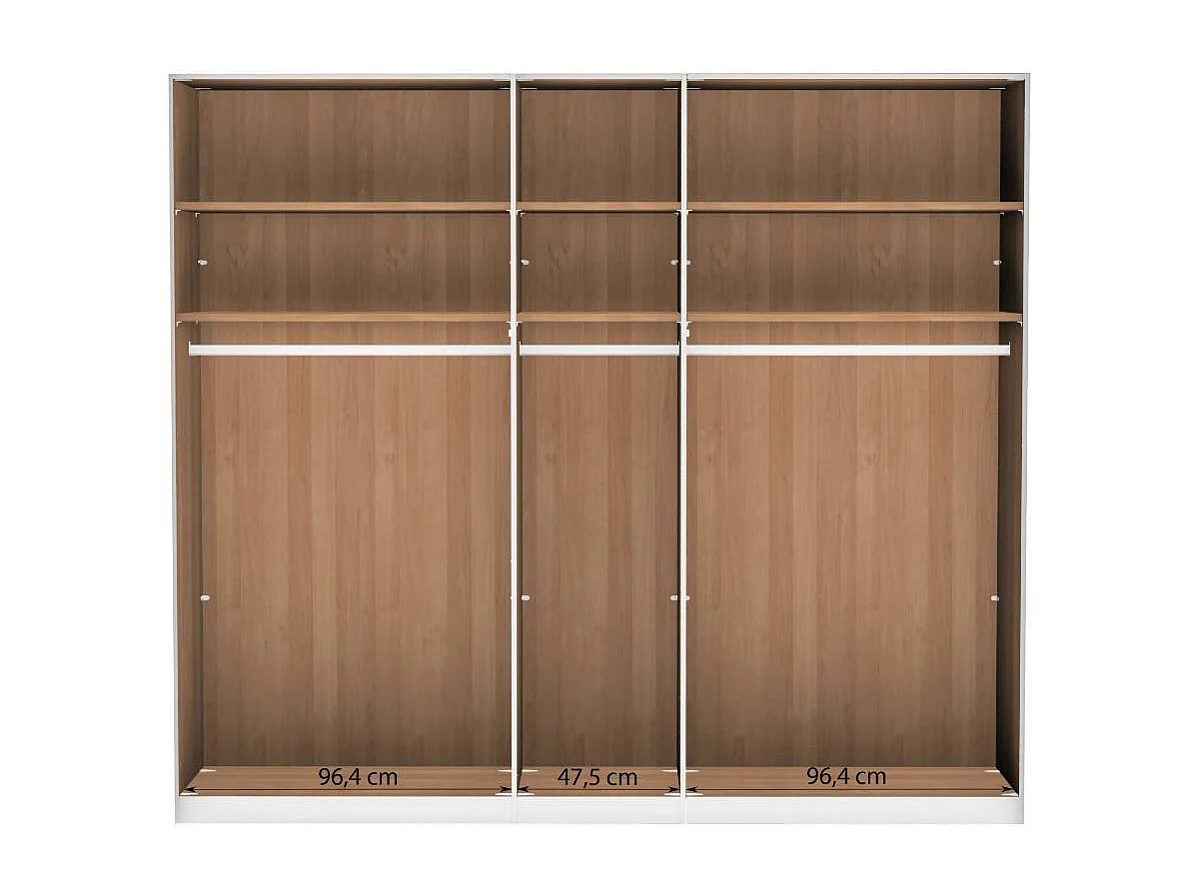 Kleiderschrank Drehtürenschrank in modernem Design 236 cm hoch