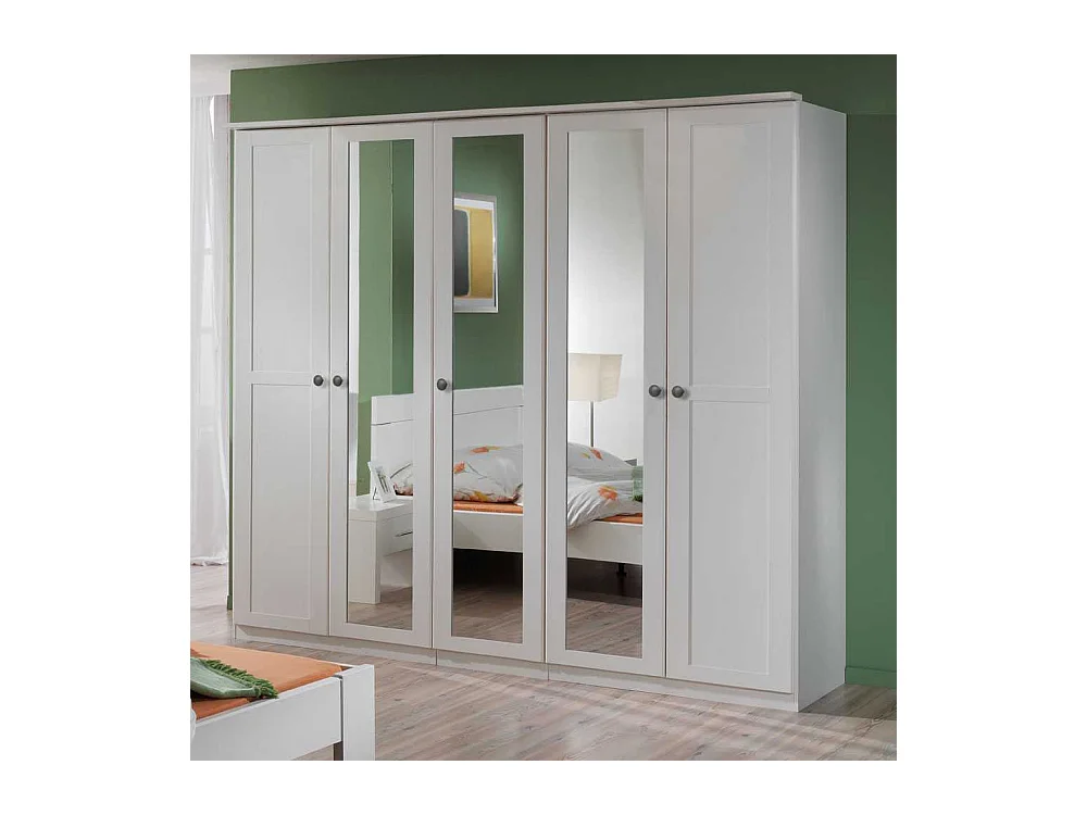 Spiegeltüren-Kleiderschrank in Weiß Profiltüren