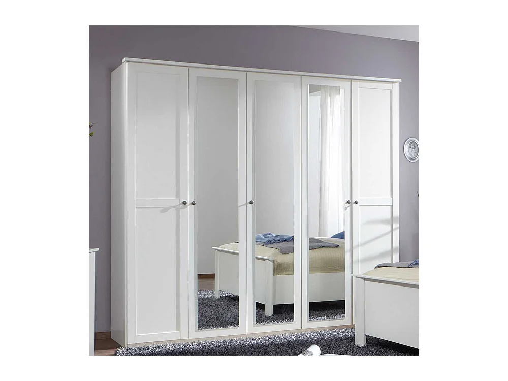 Spiegeltüren-Kleiderschrank in Weiß Profiltüren