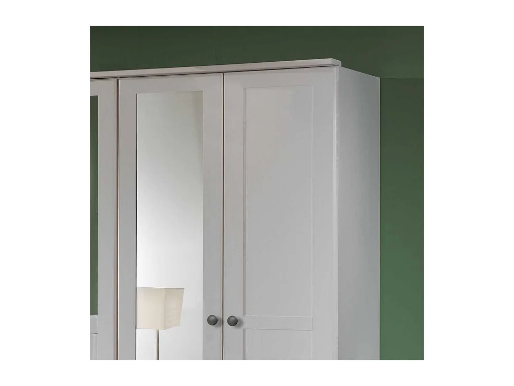 Spiegeltüren-Kleiderschrank in Weiß Profiltüren