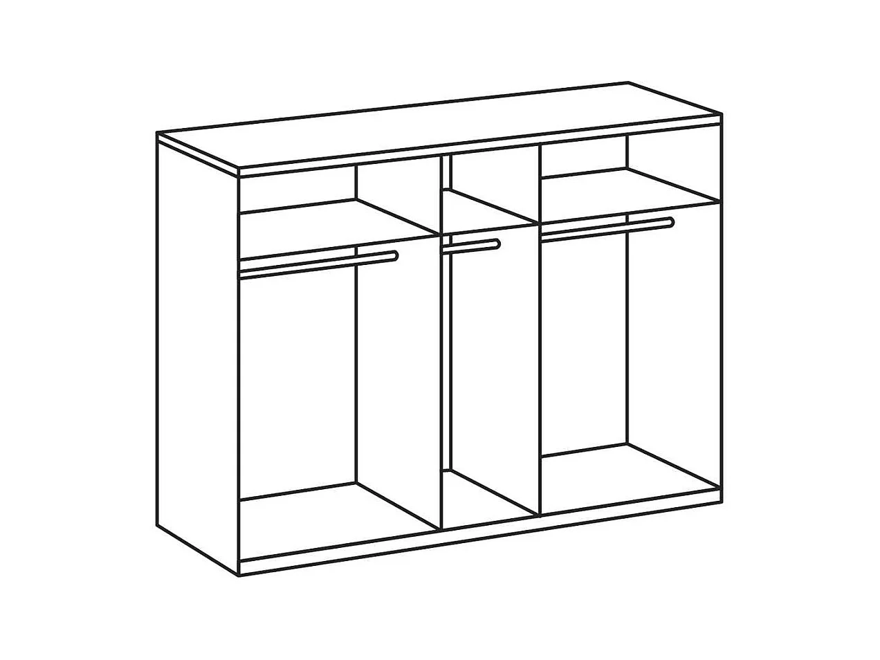 Spiegeltüren-Kleiderschrank in Weiß Profiltüren