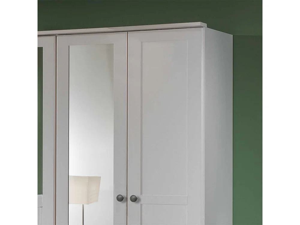 Spiegeltüren-Kleiderschrank in Weiß Profiltüren