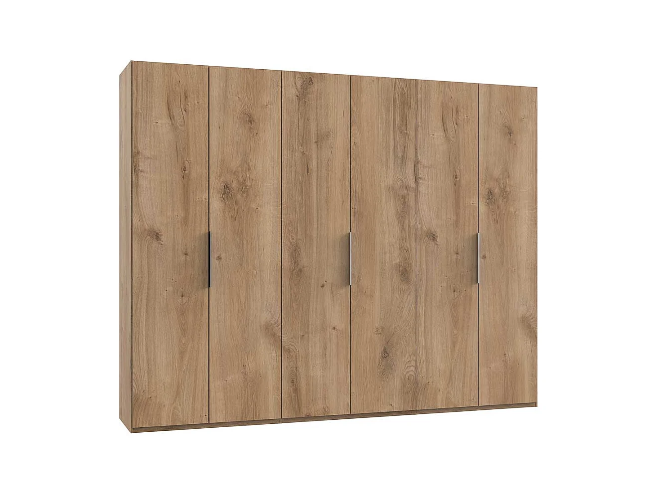 Kleiderschrank mit 6 Türen in Plankeneiche Holzoptik 300 cm breit