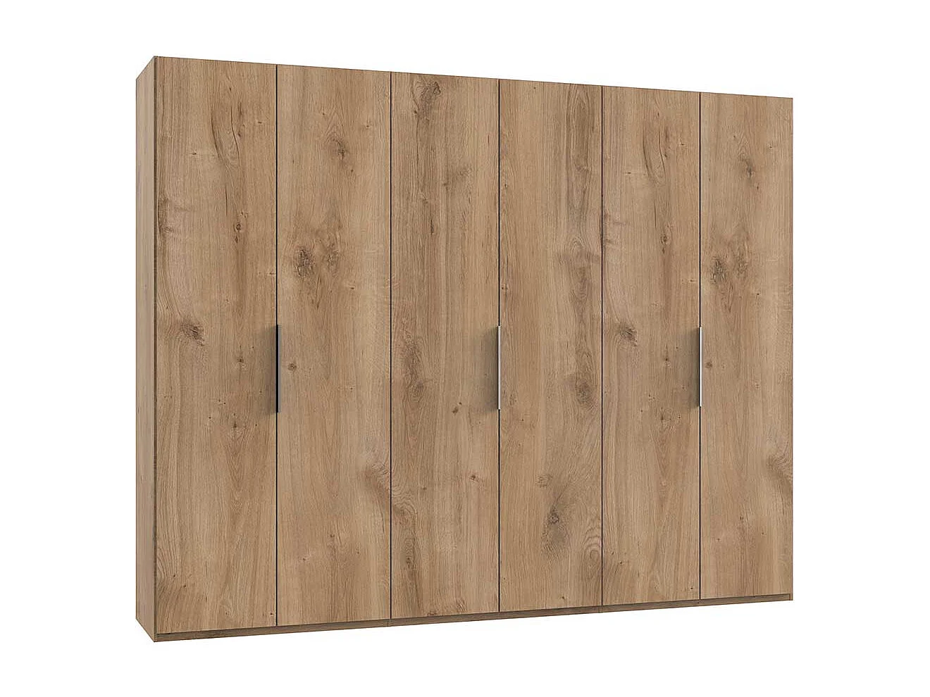 Kleiderschrank mit 6 Türen in Plankeneiche Holzoptik 300 cm breit