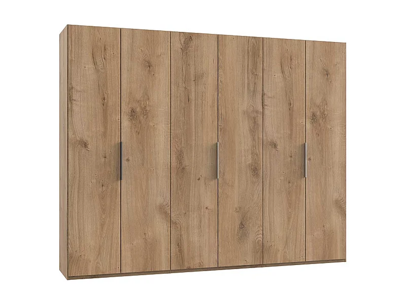 Kleiderschrank mit 6 Türen in Plankeneiche Holzoptik 300 cm breit