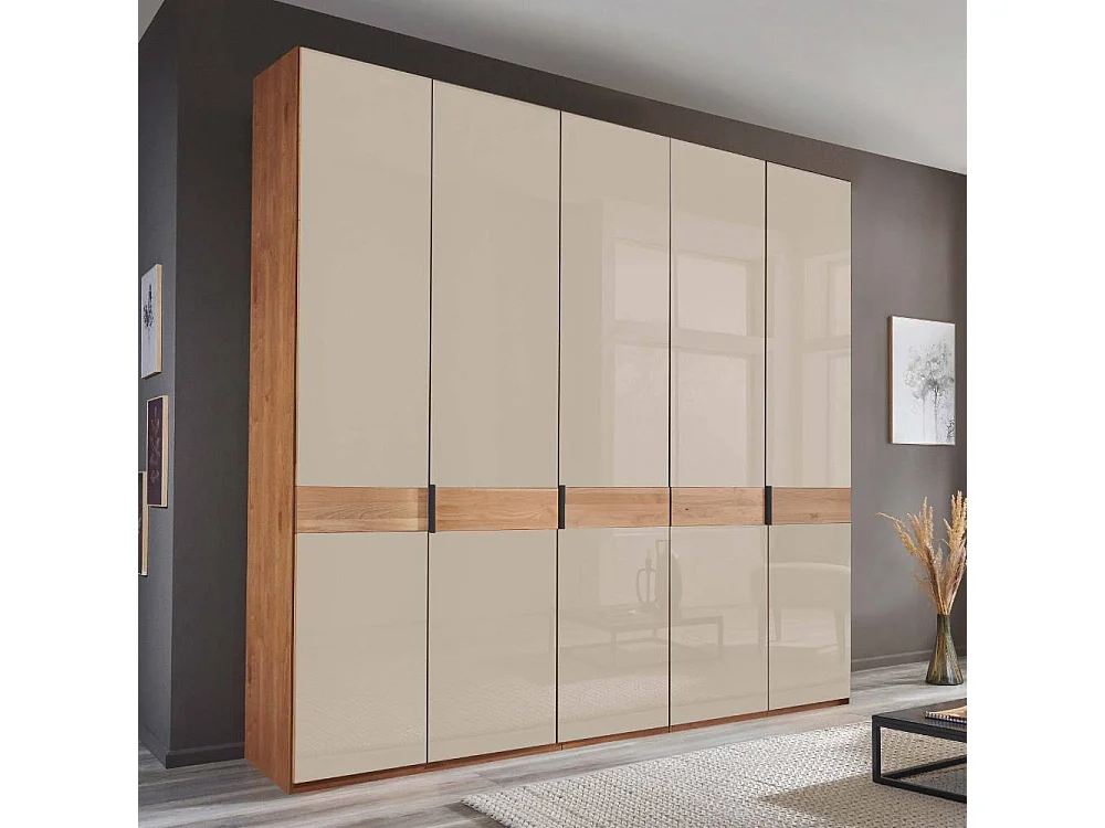 Schlafzimmerschrank Drehtürenschrank in Champagner und Erlefarben