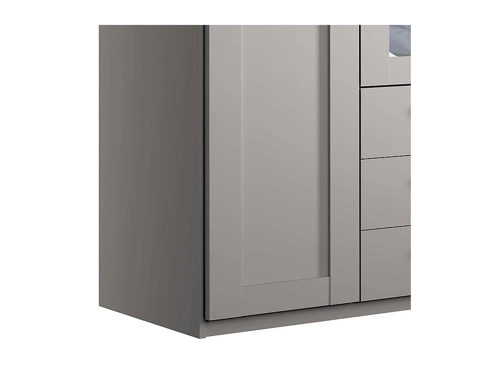 Kleiderschrank im Landhausstil in Hellgrau drei Schubladen