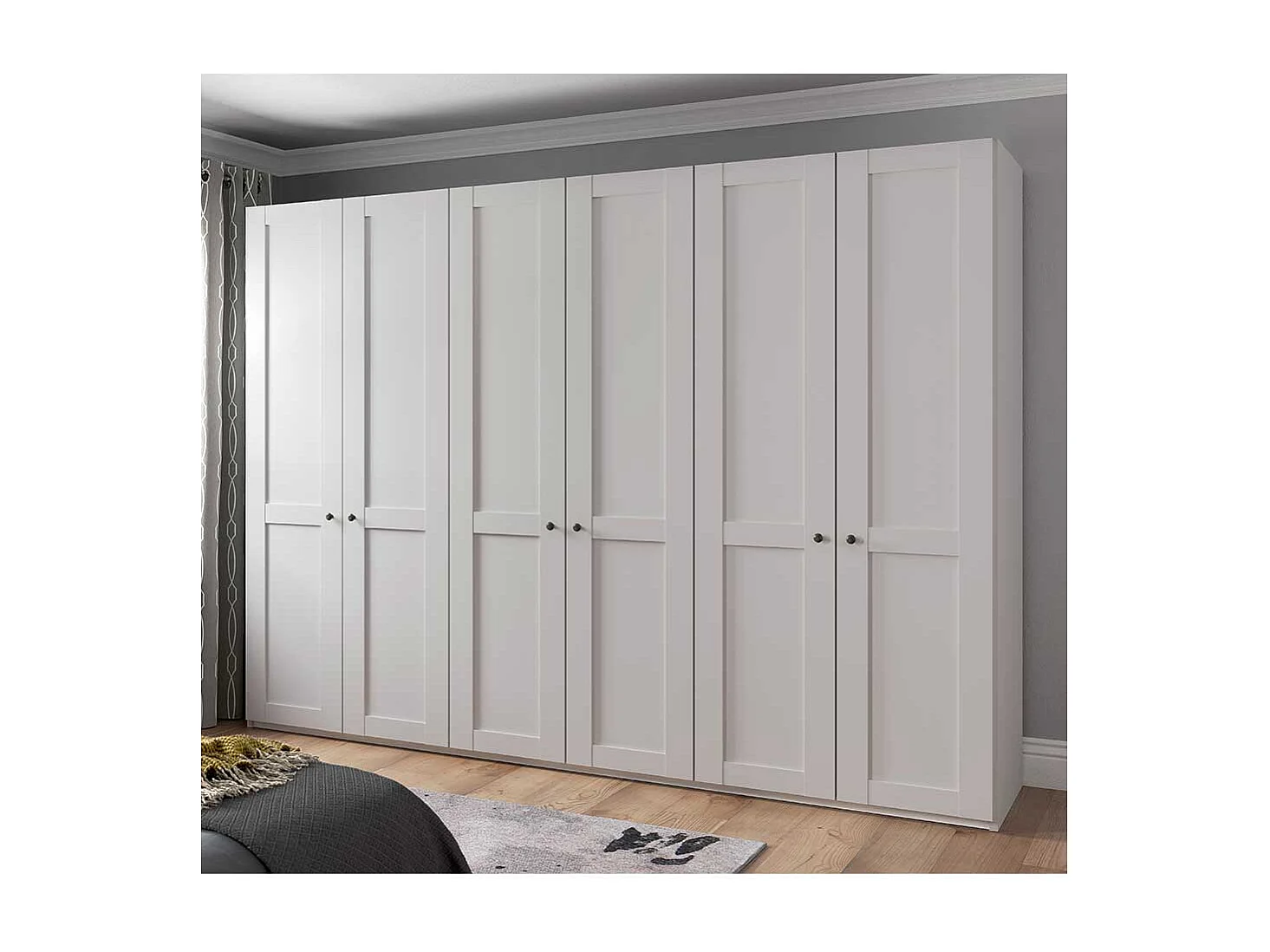 XL Kleiderschrank modern Landhaus in Weiß 300 cm breit