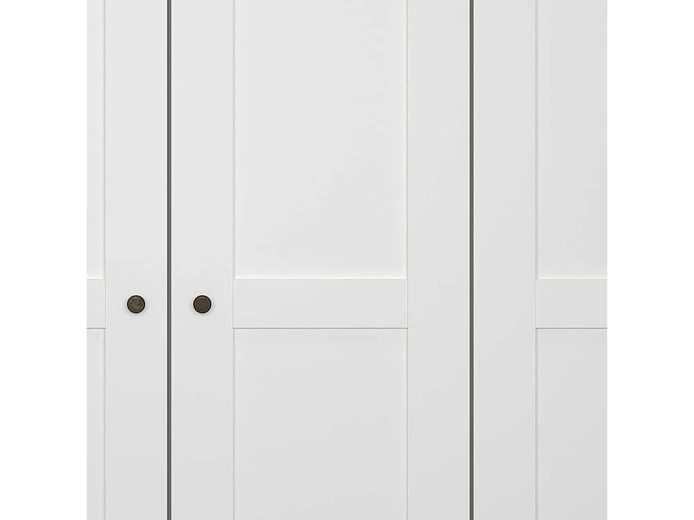 XL Kleiderschrank modern Landhaus in Weiß 300 cm breit