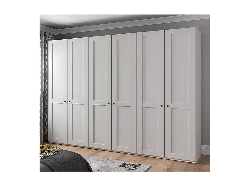 XL Kleiderschrank modern Landhaus in Weiß 300 cm breit