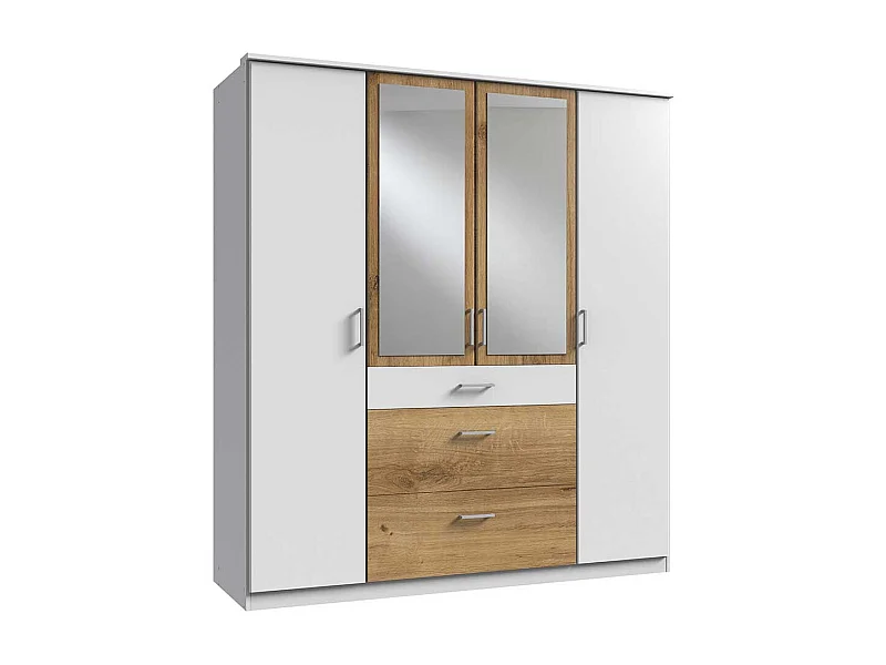 Drehtürschrank mit Spiegeln mit drei Schubladen Made in Germany