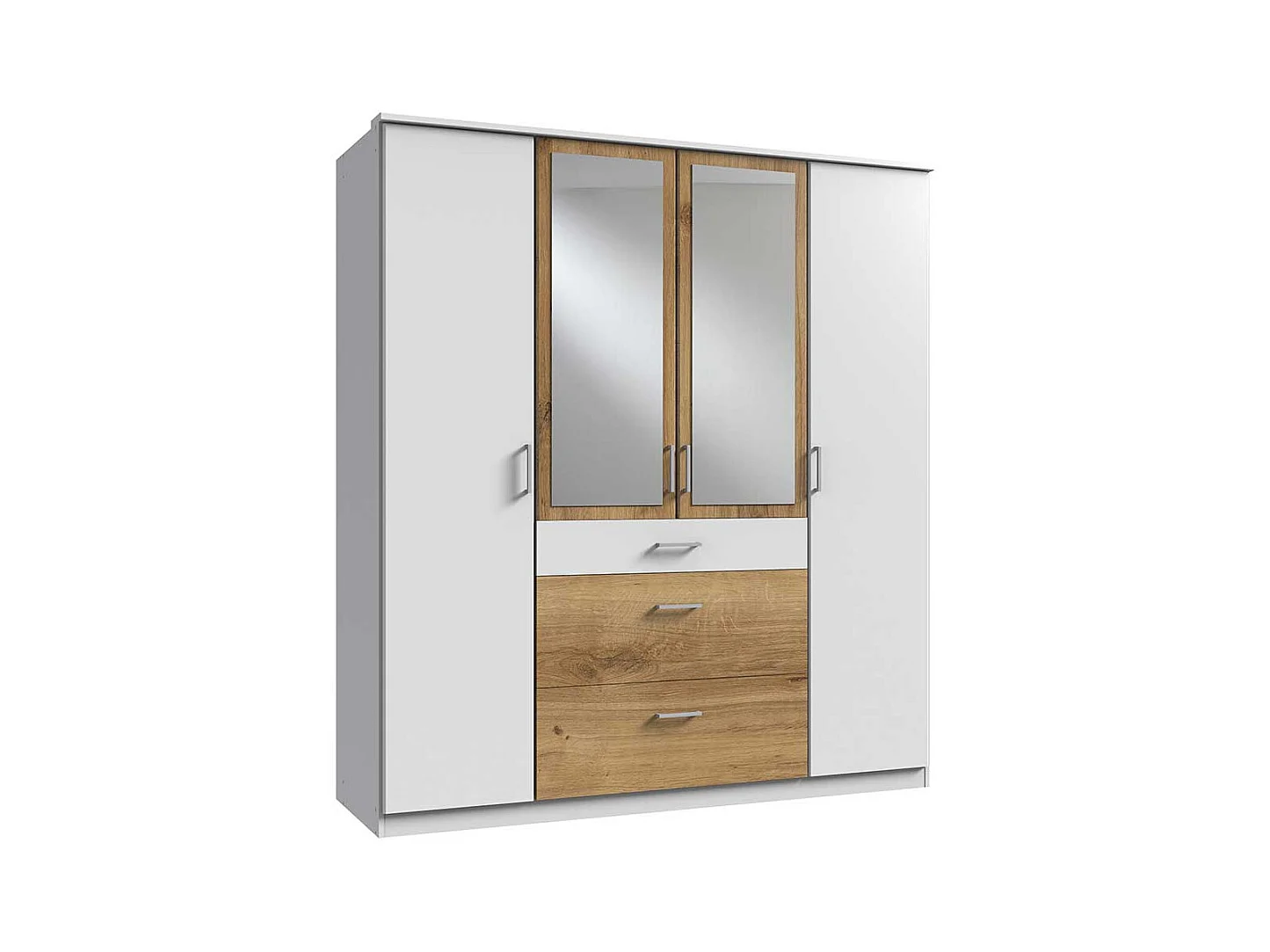 Drehtürschrank mit Spiegeln mit drei Schubladen Made in Germany