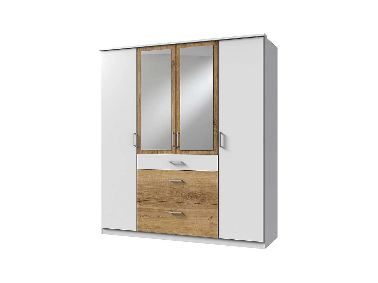 Drehtürschrank mit Spiegeln mit drei Schubladen Made in Germany