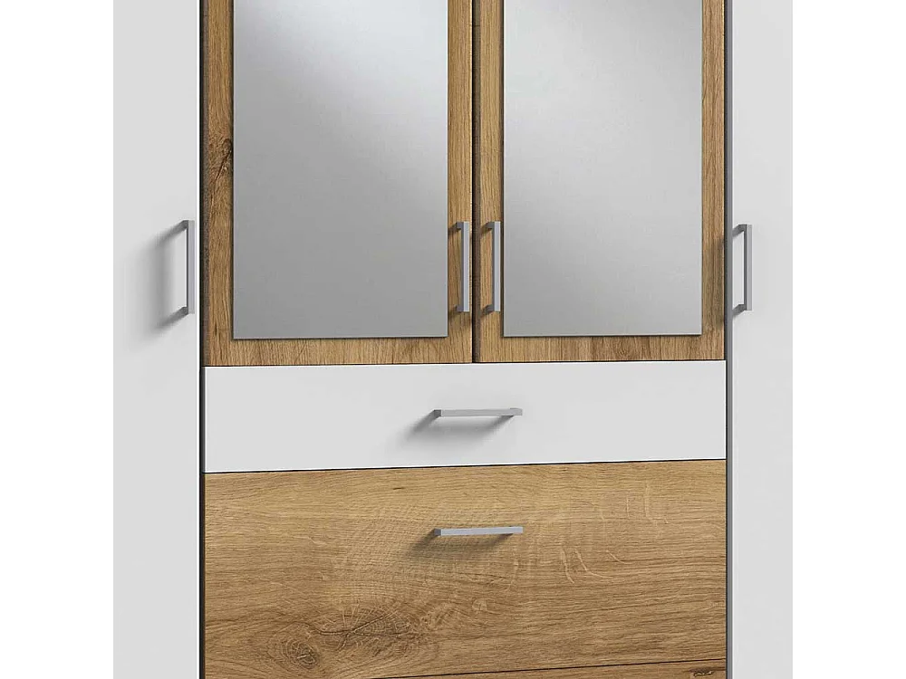 Drehtürschrank mit Spiegeln mit drei Schubladen Made in Germany