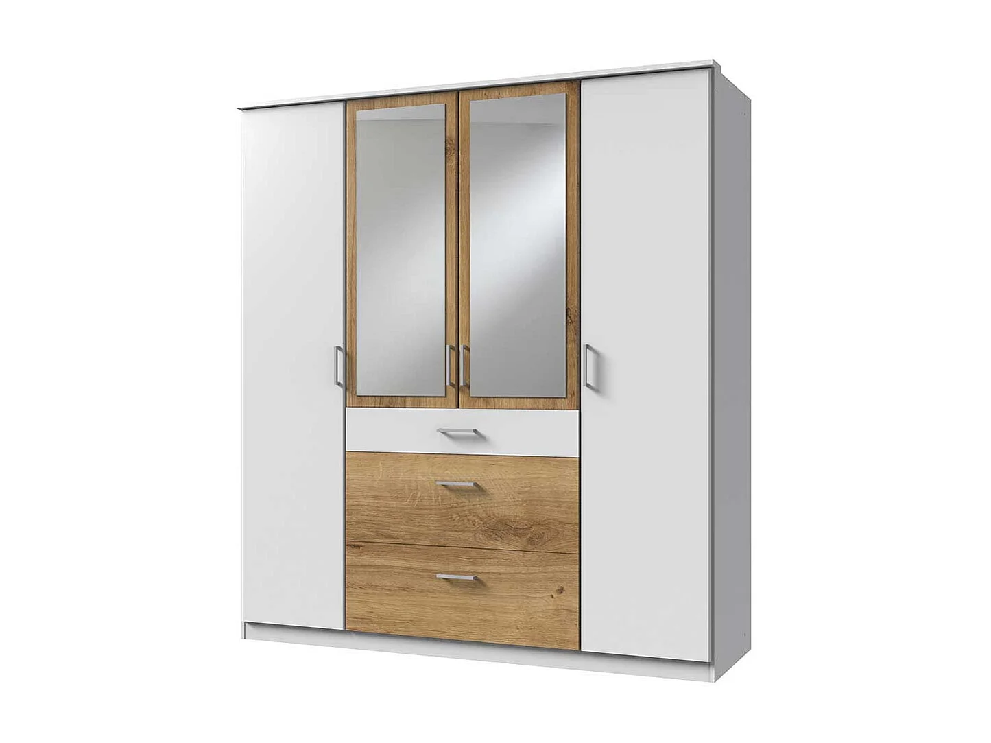 Drehtürschrank mit Spiegeln mit drei Schubladen Made in Germany