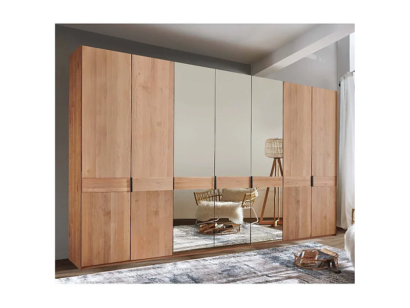 Kleiderschrank Drehtürschrank in modernem Design mit Metallgriffen
