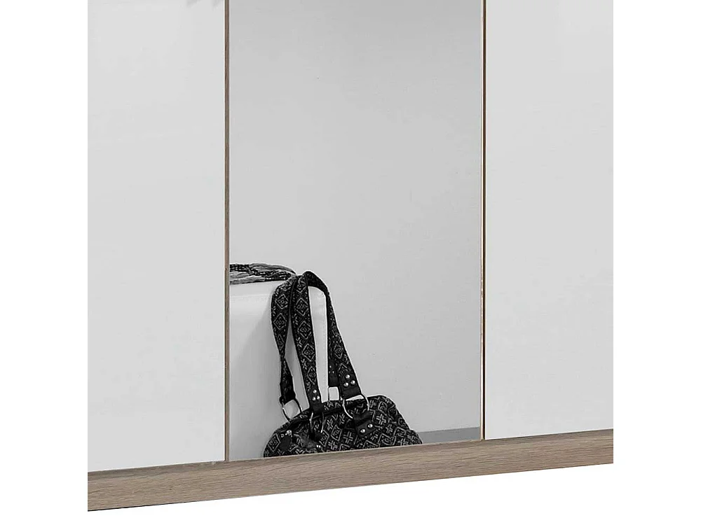 Schlafzimmerschrank mit Spiegeltür Eiche Sägerau und Weiß