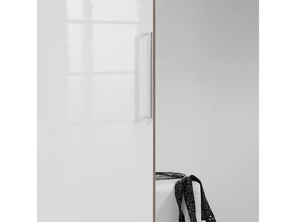 Schlafzimmerschrank mit Spiegeltür Eiche Sägerau und Weiß