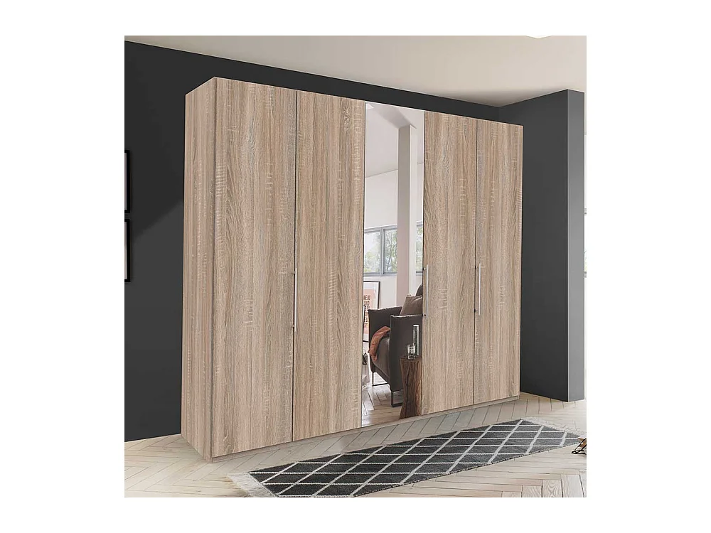 Übergröße Kleiderschrank in Eiche Sägerau Spiegel
