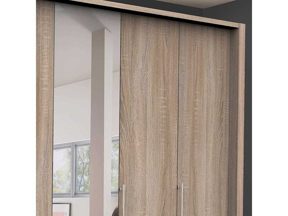 Übergröße Kleiderschrank in Eiche Sägerau Spiegel