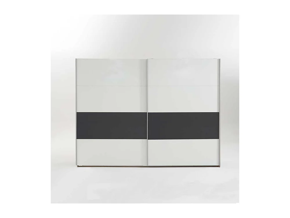 Schlafzimmerschrank mit Schiebetüren Weiß Dunkelgrau