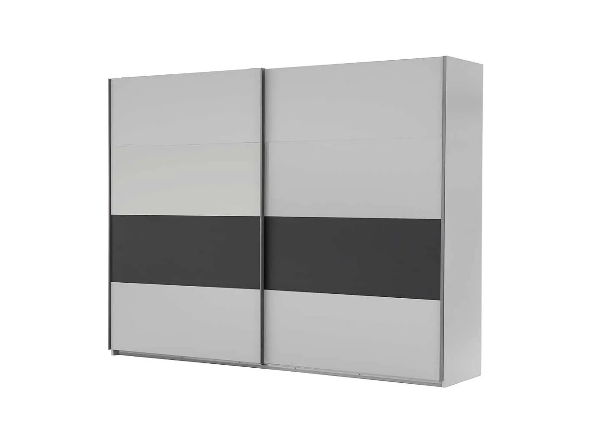 Schlafzimmerschrank mit Schiebetüren Weiß Dunkelgrau