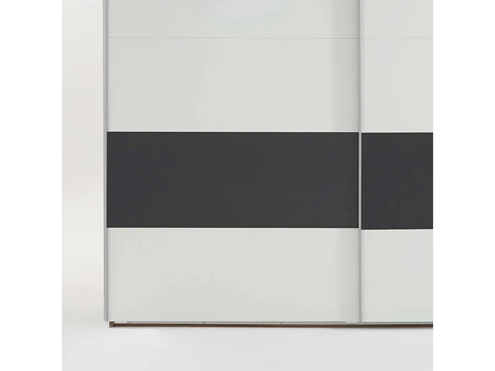 Schlafzimmerschrank mit Schiebetüren Weiß Dunkelgrau