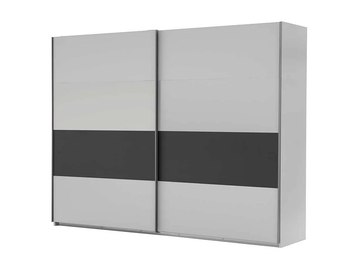 Schlafzimmerschrank mit Schiebetüren Weiß Dunkelgrau