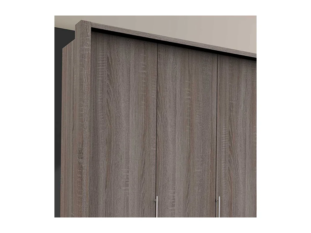 Eiche Trüffelfarbener Kleiderschrank 3 türig acht Schubladen