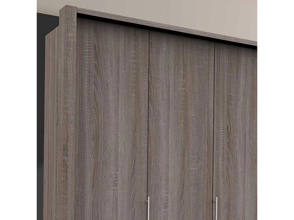 Eiche Trüffelfarbener Kleiderschrank 3 türig acht Schubladen