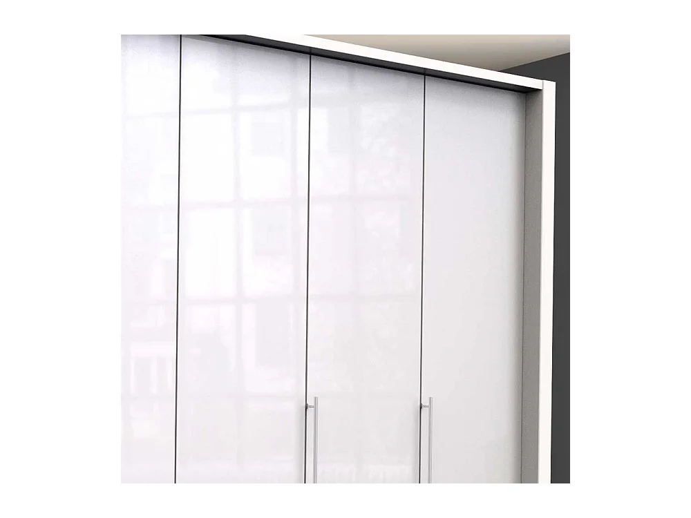 Weißer Kleiderschrank mit Schubladen Falttüren