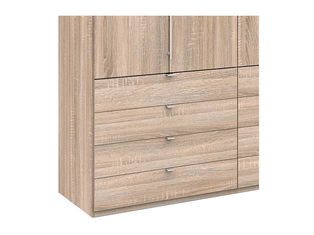 2 türiger Kleiderschrank Jugendzimmer mit acht Schubladen Eiche Sägerau