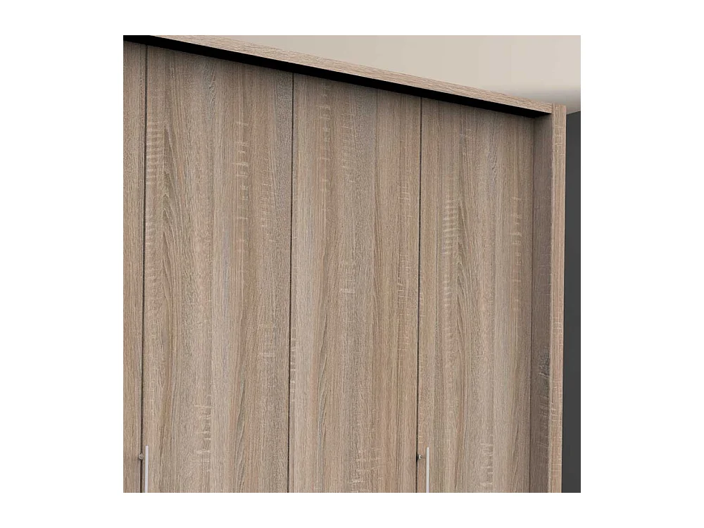 2 türiger Kleiderschrank Jugendzimmer mit acht Schubladen Eiche Sägerau