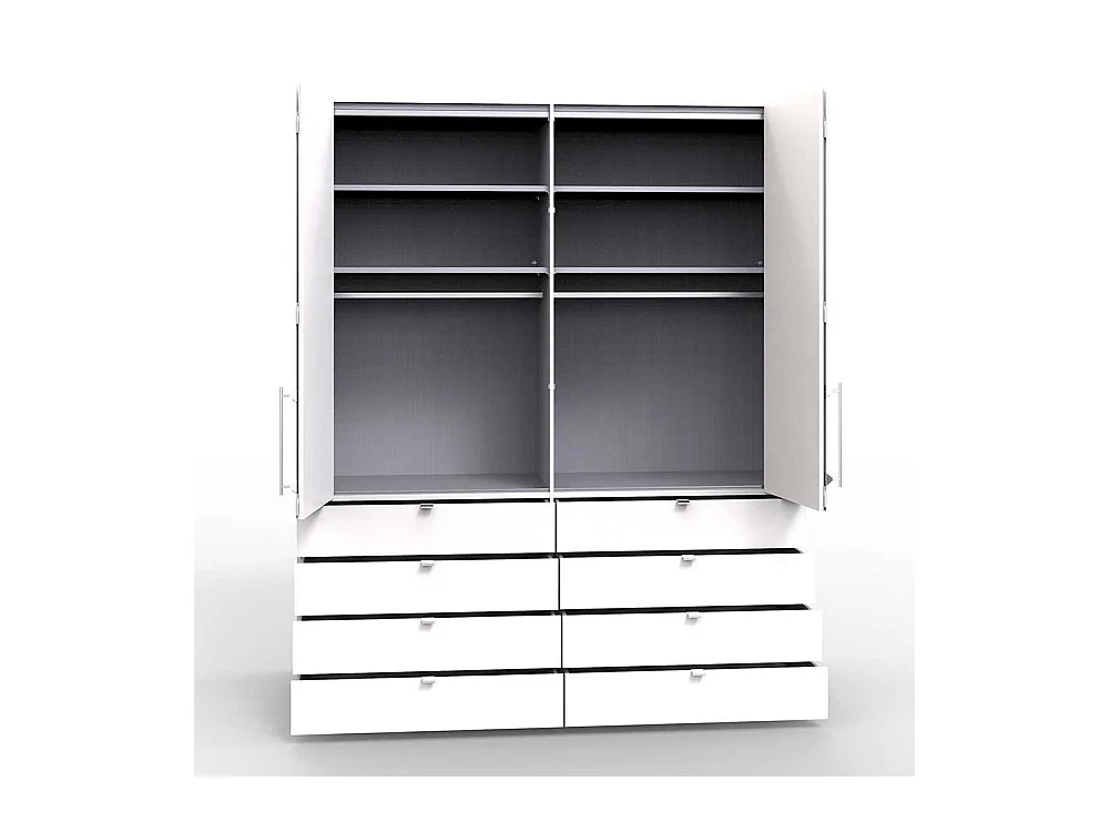 2 türiger Kleiderschrank Jugendzimmer mit acht Schubladen Eiche Sägerau