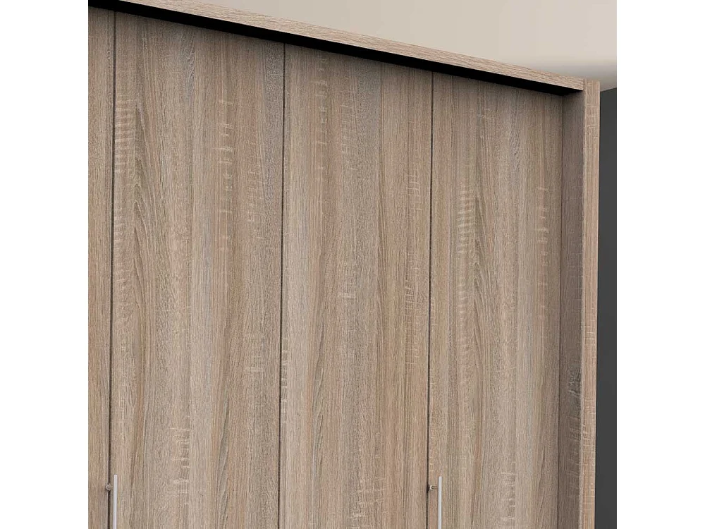 2 türiger Kleiderschrank Jugendzimmer mit acht Schubladen Eiche Sägerau