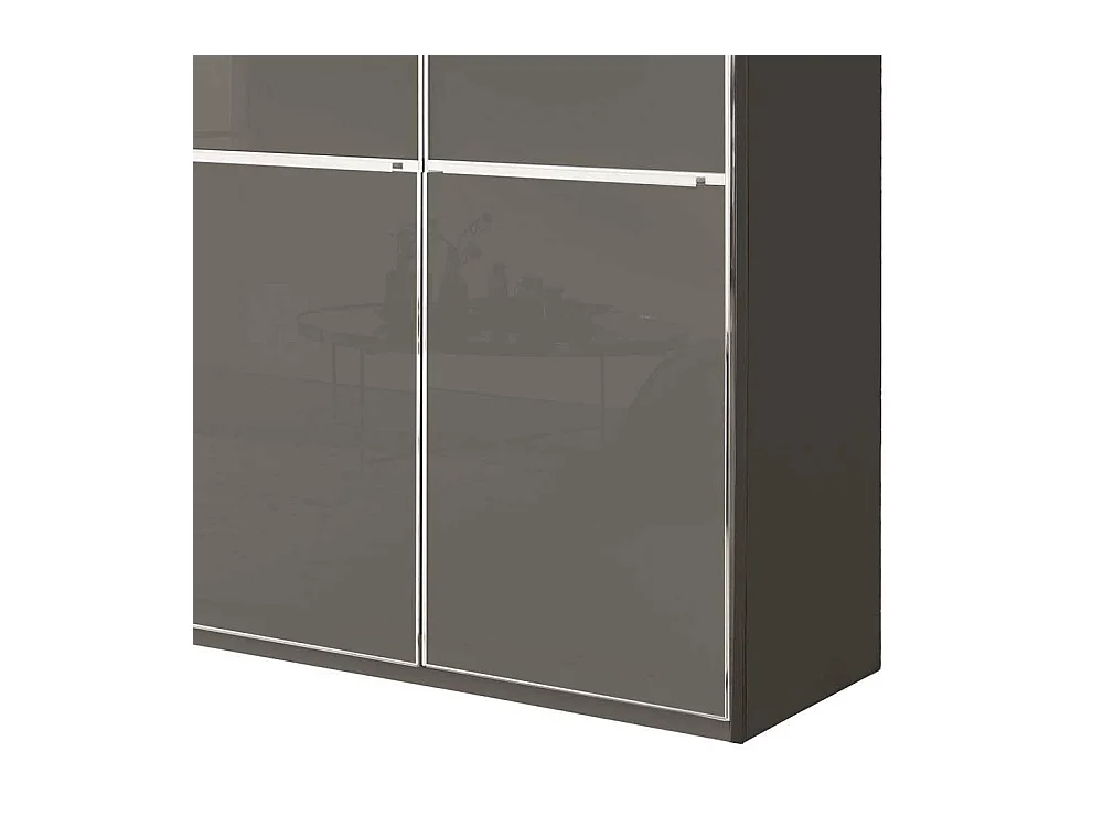 Kleiderschrank Schlafzimmerschrank mit vier Schubladen Front glasbeschichtet