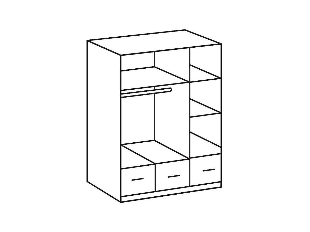 Drehtürenschrank in Weiß mit Spiegel