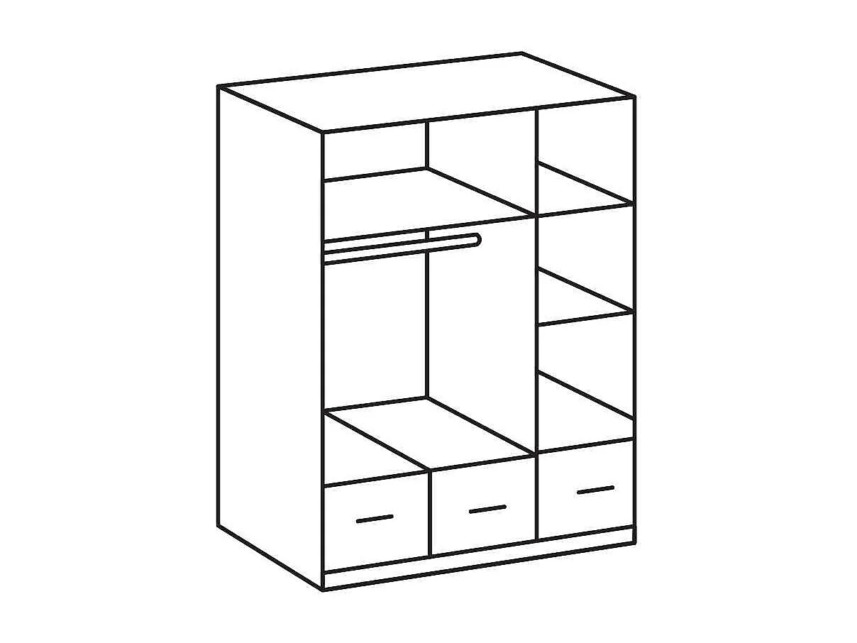 Drehtürenschrank in Weiß mit Spiegel