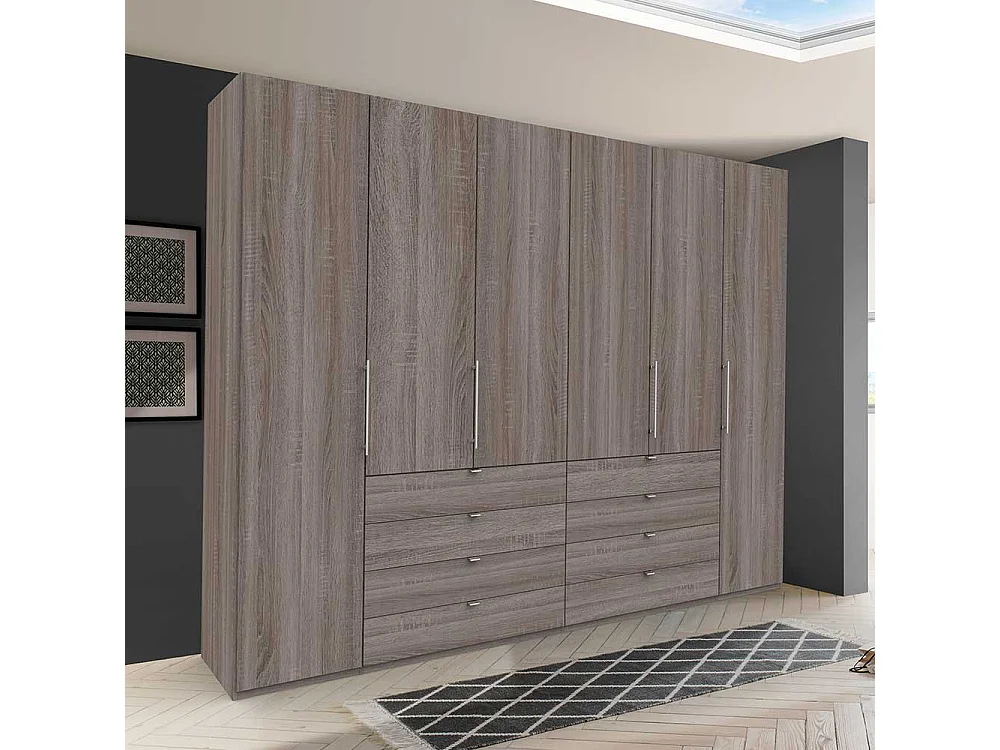 Schlafzimmerschrank in Eiche Trüffelfarben Falttüren