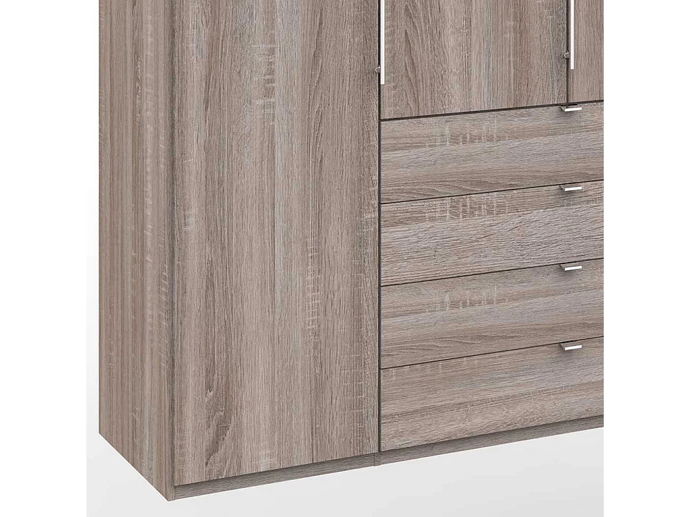 Schlafzimmerschrank in Eiche Trüffelfarben Falttüren